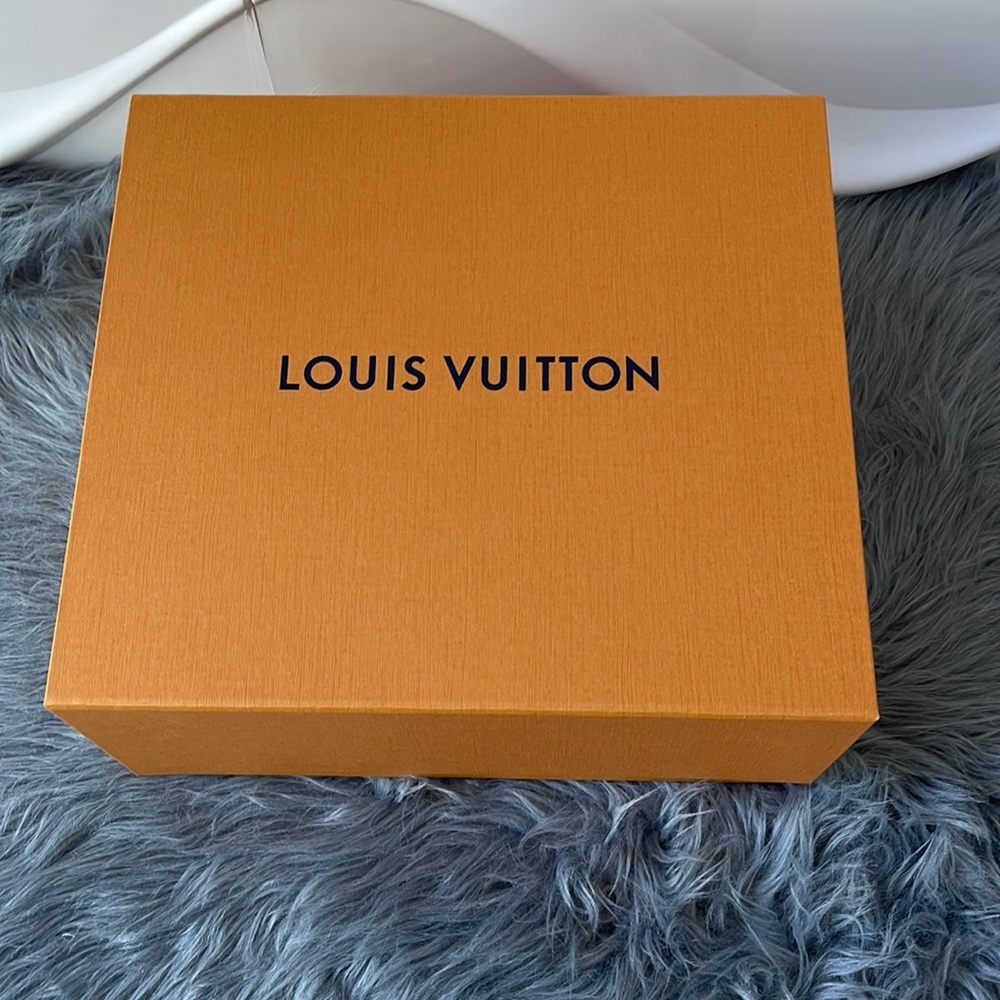 Louis Vuitton box with ribbon and tissue paper
